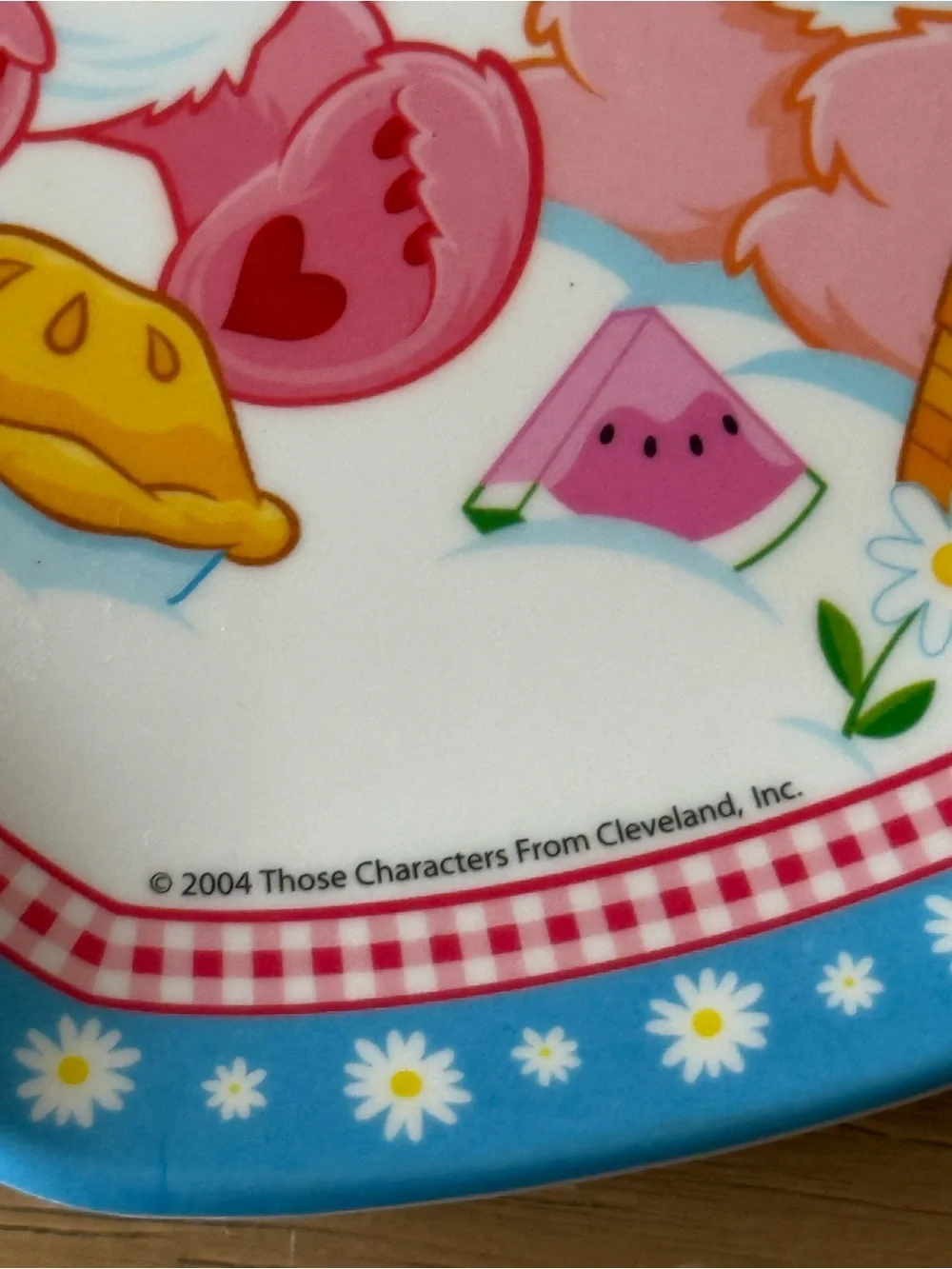 Vintage CARE BEARS Heart Shaped Melamine Plate Zak! Designs 2004 8”